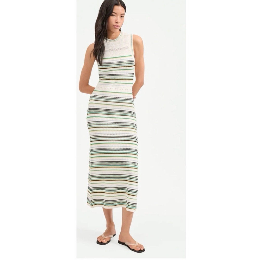 NWT Veronica Beard Dawna Knit Dress Striped Midi Sz S $498